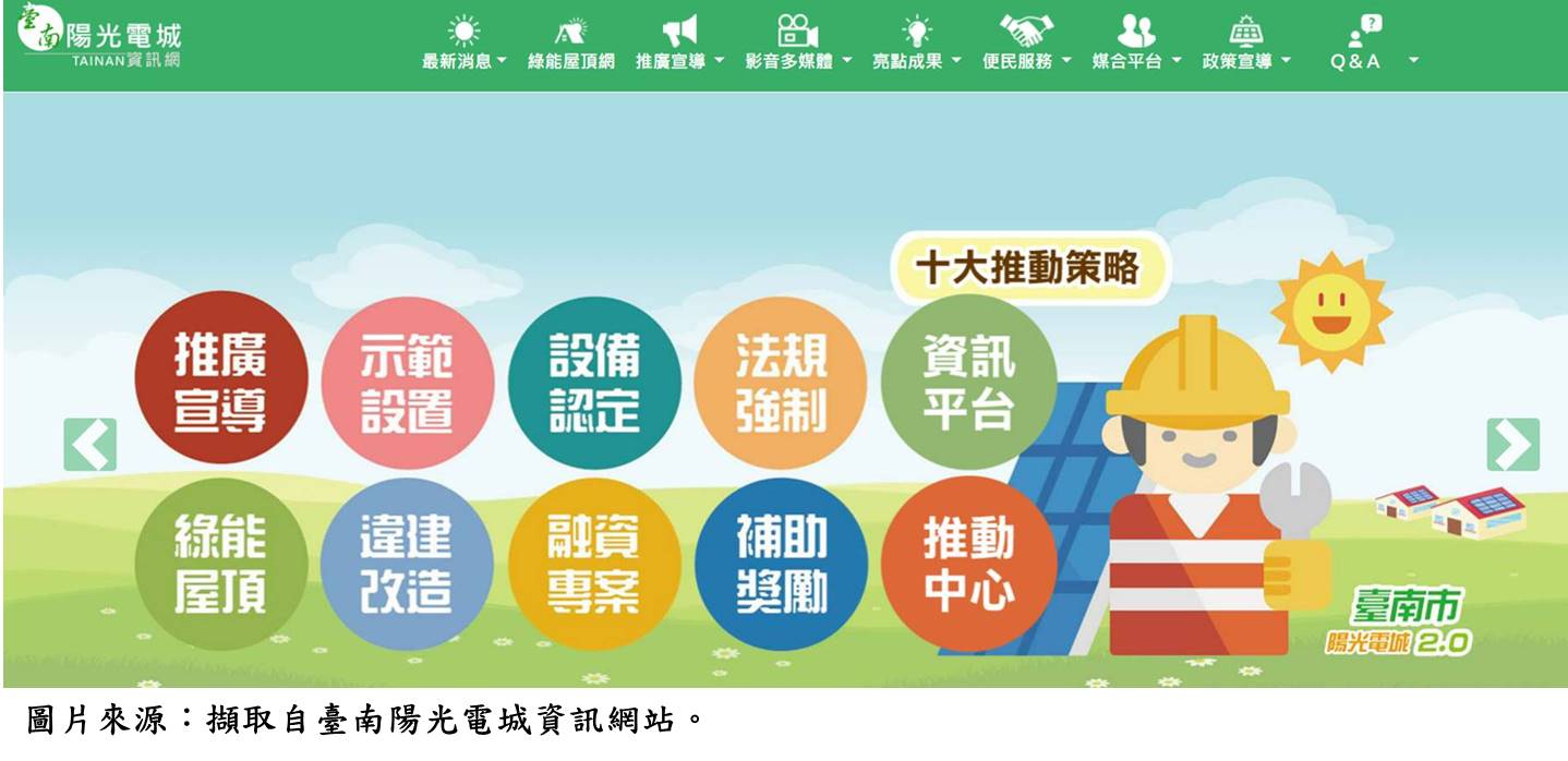 圖片來源：擷取自臺南陽光電城資訊網站。