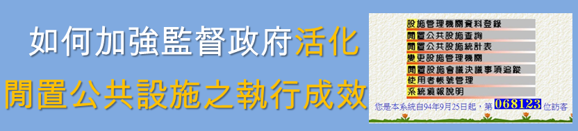 行政院活化閒置公共設施管理系統